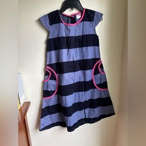 Chic Striped Kids Dress with Pink Trim